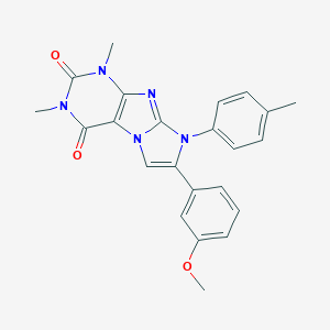 molecular formula C23H21N5O3 B395093 7-(3-methoxyphenyl)-1,3-dimethyl-8-(4-methylphenyl)-1H-imidazo[2,1-f]purine-2,4(3H,8H)-dione 