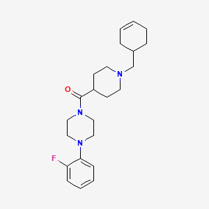 molecular formula C23H32FN3O B3950936 [1-(Cyclohex-3-en-1-ylmethyl)piperidin-4-yl][4-(2-fluorophenyl)piperazin-1-yl]methanone 