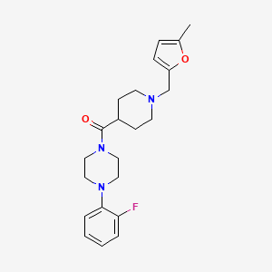 molecular formula C22H28FN3O2 B3950951 1-(2-fluorophenyl)-4-({1-[(5-methyl-2-furyl)methyl]-4-piperidinyl}carbonyl)piperazine 