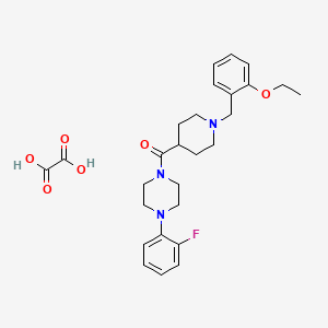 molecular formula C27H34FN3O6 B3950961 1-{[1-(2-ethoxybenzyl)-4-piperidinyl]carbonyl}-4-(2-fluorophenyl)piperazine oxalate 