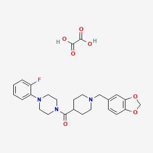 molecular formula C26H30FN3O7 B3950966 1-{[1-(1,3-benzodioxol-5-ylmethyl)-4-piperidinyl]carbonyl}-4-(2-fluorophenyl)piperazine oxalate 