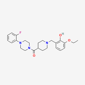 molecular formula C25H32FN3O3 B3950982 [1-(3-Ethoxy-2-hydroxybenzyl)piperidin-4-yl][4-(2-fluorophenyl)piperazin-1-yl]methanone 