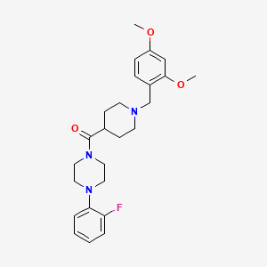 molecular formula C25H32FN3O3 B3950996 1-{[1-(2,4-dimethoxybenzyl)-4-piperidinyl]carbonyl}-4-(2-fluorophenyl)piperazine 