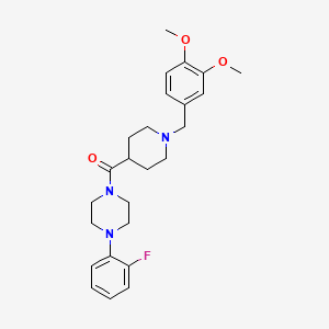 molecular formula C25H32FN3O3 B3951014 1-{[1-(3,4-dimethoxybenzyl)-4-piperidinyl]carbonyl}-4-(2-fluorophenyl)piperazine 