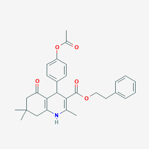 molecular formula C29H31NO5 B395102 Phenethyl 4-[4-(acetyloxy)phenyl]-2,7,7-trimethyl-5-oxo-1,4,5,6,7,8-hexahydro-3-quinolinecarboxylate 