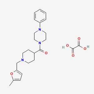 molecular formula C24H31N3O6 B3951039 [1-[(5-Methylfuran-2-yl)methyl]piperidin-4-yl]-(4-phenylpiperazin-1-yl)methanone;oxalic acid 