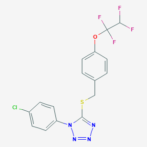 molecular formula C16H11ClF4N4OS B395106 1-(4-Chloro-phenyl)-5-[4-(1,1,2,2-tetrafluoro-ethoxy)-benzylsulfanyl]-1H-tetrazole 