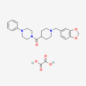 [1-(1,3-Benzodioxol-5-ylmethyl)piperidin-4-yl]-(4-phenylpiperazin-1-yl)methanone;oxalic acid