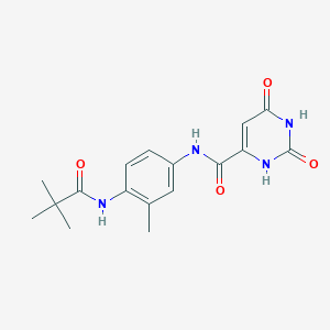 molecular formula C17H20N4O4 B3951088 N-{4-[(2,2-dimethylpropanoyl)amino]-3-methylphenyl}-2,6-dioxo-1,2,3,6-tetrahydropyrimidine-4-carboxamide 