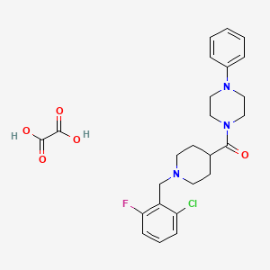 molecular formula C25H29ClFN3O5 B3951092 1-{[1-(2-chloro-6-fluorobenzyl)-4-piperidinyl]carbonyl}-4-phenylpiperazine oxalate 