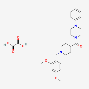 molecular formula C27H35N3O7 B3951104 [1-[(2,4-Dimethoxyphenyl)methyl]piperidin-4-yl]-(4-phenylpiperazin-1-yl)methanone;oxalic acid 