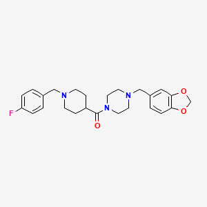 molecular formula C25H30FN3O3 B3951130 1-(1,3-benzodioxol-5-ylmethyl)-4-{[1-(4-fluorobenzyl)-4-piperidinyl]carbonyl}piperazine 