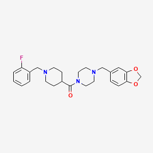 molecular formula C25H30FN3O3 B3951137 1-(1,3-benzodioxol-5-ylmethyl)-4-{[1-(2-fluorobenzyl)-4-piperidinyl]carbonyl}piperazine 