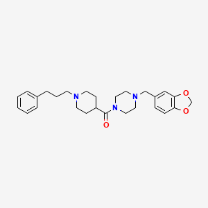 molecular formula C27H35N3O3 B3951153 1-(1,3-benzodioxol-5-ylmethyl)-4-{[1-(3-phenylpropyl)-4-piperidinyl]carbonyl}piperazine 