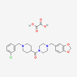 molecular formula C27H32ClN3O7 B3951158 1-(1,3-benzodioxol-5-ylmethyl)-4-{[1-(3-chlorobenzyl)-4-piperidinyl]carbonyl}piperazine oxalate 