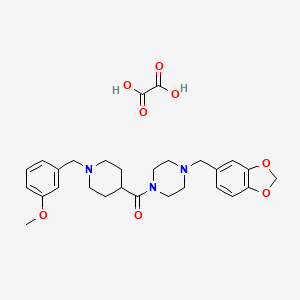 molecular formula C28H35N3O8 B3951165 [4-(1,3-Benzodioxol-5-ylmethyl)piperazin-1-yl]-[1-[(3-methoxyphenyl)methyl]piperidin-4-yl]methanone;oxalic acid 