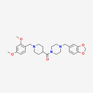 molecular formula C27H35N3O5 B3951182 1-(1,3-benzodioxol-5-ylmethyl)-4-{[1-(2,4-dimethoxybenzyl)-4-piperidinyl]carbonyl}piperazine 