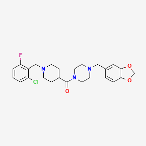 [4-(1,3-Benzodioxol-5-ylmethyl)piperazin-1-yl][1-(2-chloro-6-fluorobenzyl)piperidin-4-yl]methanone