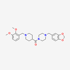 1-(1,3-benzodioxol-5-ylmethyl)-4-{[1-(2,3-dimethoxybenzyl)-4-piperidinyl]carbonyl}piperazine