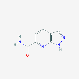 molecular formula C7H6N4O B039512 1H-Pyrazolo[3,4-b]pyridine-6-carboxamide CAS No. 116855-16-4