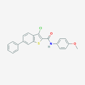 molecular formula C22H16ClNO2S B395128 3-chloro-N-(4-methoxyphenyl)-6-phenyl-1-benzothiophene-2-carboxamide 