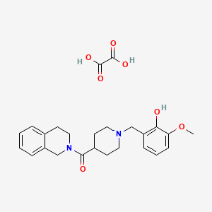 molecular formula C25H30N2O7 B3951295 2-{[4-(3,4-dihydro-2(1H)-isoquinolinylcarbonyl)-1-piperidinyl]methyl}-6-methoxyphenol ethanedioate (salt) 