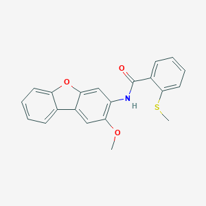 molecular formula C21H17NO3S B395133 N-(2-Methoxy-dibenzofuran-3-yl)-2-methylsulfanyl-benzamide 