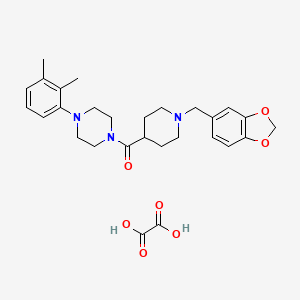 molecular formula C28H35N3O7 B3951346 1-{[1-(1,3-benzodioxol-5-ylmethyl)-4-piperidinyl]carbonyl}-4-(2,3-dimethylphenyl)piperazine oxalate 