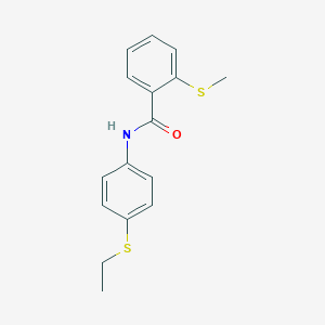 molecular formula C16H17NOS2 B395135 N-[4-(ethylsulfanyl)phenyl]-2-(methylsulfanyl)benzamide 
