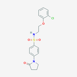 molecular formula C18H19ClN2O4S B395136 N-[2-(2-chlorophenoxy)ethyl]-4-(2-oxopyrrolidin-1-yl)benzenesulfonamide 