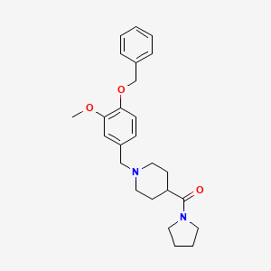 molecular formula C25H32N2O3 B3951406 1-[4-(benzyloxy)-3-methoxybenzyl]-4-(1-pyrrolidinylcarbonyl)piperidine 