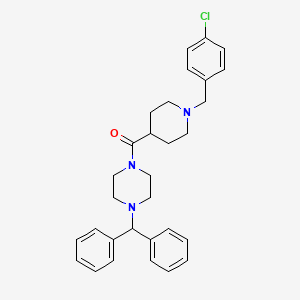 molecular formula C30H34ClN3O B3951416 1-{[1-(4-chlorobenzyl)-4-piperidinyl]carbonyl}-4-(diphenylmethyl)piperazine 