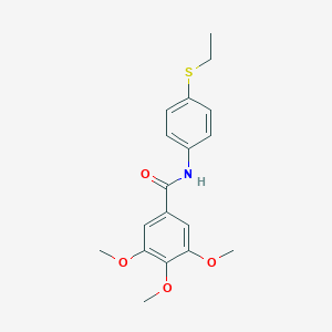 molecular formula C18H21NO4S B395143 N-[4-(ethylsulfanyl)phenyl]-3,4,5-trimethoxybenzamide 
