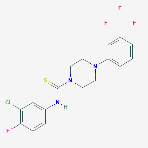 N-(3-chloro-4-fluorophenyl)-4-[3-(trifluoromethyl)phenyl]piperazine-1-carbothioamide