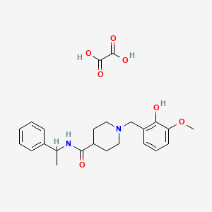 molecular formula C24H30N2O7 B3951453 1-(2-hydroxy-3-methoxybenzyl)-N-(1-phenylethyl)-4-piperidinecarboxamide ethanedioate (salt) 