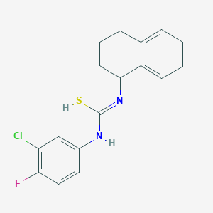 molecular formula C17H16ClFN2S B395146 N-(3-chloro-4-fluorophenyl)-N'-(1,2,3,4-tetrahydronaphthalen-1-yl)carbamimidothioic acid 