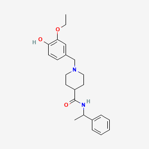 1-(3-ethoxy-4-hydroxybenzyl)-N-(1-phenylethyl)-4-piperidinecarboxamide