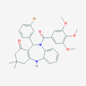 molecular formula C31H31BrN2O5 B395147 11-(3-bromophenyl)-3,3-dimethyl-10-(3,4,5-trimethoxybenzoyl)-2,3,4,5,10,11-hexahydro-1H-dibenzo[b,e][1,4]diazepin-1-one 