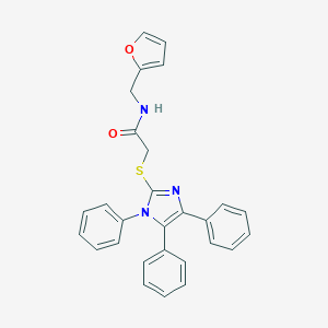 molecular formula C28H23N3O2S B395149 N-(2-furylmethyl)-2-[(1,4,5-triphenyl-1H-imidazol-2-yl)sulfanyl]acetamide 