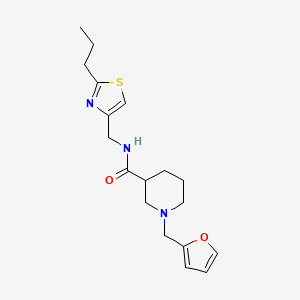 molecular formula C18H25N3O2S B3951491 1-(2-furylmethyl)-N-[(2-propyl-1,3-thiazol-4-yl)methyl]piperidine-3-carboxamide 