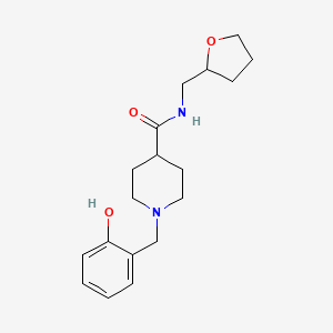 molecular formula C18H26N2O3 B3951497 1-(2-hydroxybenzyl)-N-(tetrahydro-2-furanylmethyl)-4-piperidinecarboxamide 