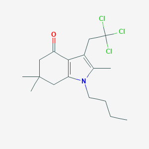 molecular formula C17H24Cl3NO B395150 1-Butyl-2,6,6-trimethyl-3-(2,2,2-trichloroethyl)-1,5,6,7-tetrahydro-4H-indol-4-one 