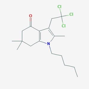 molecular formula C18H26Cl3NO B395152 2,6,6-trimethyl-1-pentyl-3-(2,2,2-trichloroethyl)-1,5,6,7-tetrahydro-4H-indol-4-one 