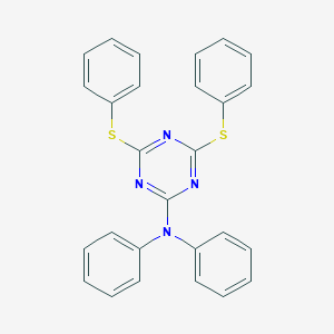 molecular formula C27H20N4S2 B395154 N,N-diphenyl-4,6-bis(phenylsulfanyl)-1,3,5-triazin-2-amine 