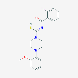 molecular formula C19H20IN3O2S B395155 2-iodo-N-{[4-(2-methoxyphenyl)-1-piperazinyl]carbothioyl}benzamide CAS No. 447431-82-5