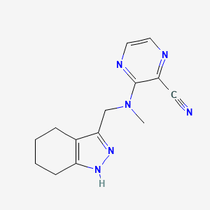 molecular formula C14H16N6 B3951559 3-[methyl(4,5,6,7-tetrahydro-1H-indazol-3-ylmethyl)amino]-2-pyrazinecarbonitrile 