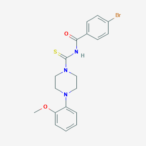 molecular formula C19H20BrN3O2S B395156 4-bromo-N-{[4-(2-methoxyphenyl)-1-piperazinyl]carbothioyl}benzamide 