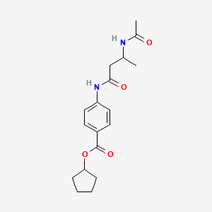 molecular formula C18H24N2O4 B3951562 cyclopentyl 4-{[3-(acetylamino)butanoyl]amino}benzoate 