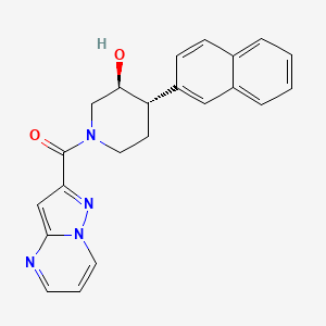 molecular formula C22H20N4O2 B3951569 (3S*,4S*)-4-(2-naphthyl)-1-(pyrazolo[1,5-a]pyrimidin-2-ylcarbonyl)piperidin-3-ol 