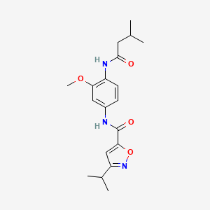 molecular formula C19H25N3O4 B3951576 3-isopropyl-N-{3-methoxy-4-[(3-methylbutanoyl)amino]phenyl}isoxazole-5-carboxamide 